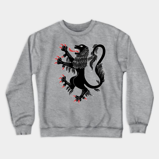 Lion Rampant Sable Crewneck Sweatshirt by AzureLionProductions